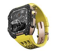 CHCWR Para la banda 9 8 7 6 SE 5 4 Serie 44 mm Kit de modificación de la banda de 45 mm de 45 mm, accesorios de reemplazo de la banda de relojes de goma de fibra de fibra de carbono