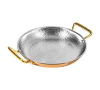 CHCWR Partita para paella de 10 tamaños con manijas dobles, sartén española de color español con martillo a mano no stick seapaella olla de cocina para casas o restaurantes, 32 cm, sautefrypan de oro