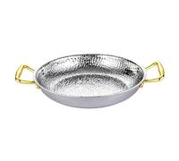 CHCWR Partita para paella española, Seaaplaella Hammer Hammered Hammer Hammer Garella de cocina de cocina, sartén con manijas duales para hogar o restaurantes/plata/32 cm