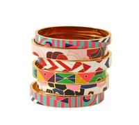 CHCWR Pintura al óleo de acero inoxidable clásico brazales geométricos para mujeres pulseras vintage joyas de muñeca a prueba de óxido