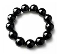 CHCWR Pulsera de cristal de piedra preciosa de tourmalina negra genuina de 8 mm