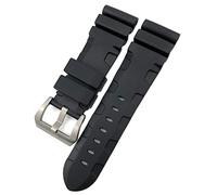 CHCWR Pulsera de goma 22 mm 24 mm 26 mm Pulsera de silicona para luminor sumergible Pam verde verde impermeable/negro plegable/24 mm