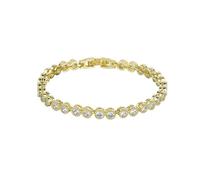 CHCWR Pulsera moissanita de corte redondo de oro de 18k, pulsera de enlace de mujer, regalo de moda para ella