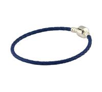CHCWR Pulsera unisex de cuero de doble tejido, color azul oscuro, compatible con dijes y cuentas originales de plata de ley para mujer, joyería, decoración, accesorios de lujo para mujeres y hombres
