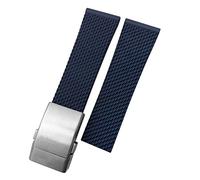 CHCWR Reemplazo de banda de goma de silicona trenzada de 22 mm de 24 mm para correa de vigilancia de patrimonio de Avenger Superocean Pulseras/Negro 1 Negro/24 mm