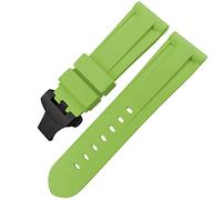 CHCWR Reloj de goma con broche de mariposa 24 mm 26 mm para reloj deportivo Silicona colorida sumergible luminor/camuflaje gris negro 2/24 mm