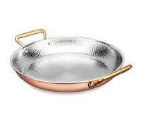 CHCWR Sartén de Paella española sartén sin Recubrimiento con sartén de Plancha de Doble manguero sartén sartén leapaella para acampar/rosagold/32 cm