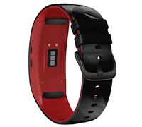 CHCWR Smart Watch Straps para Gear Fit 2 Pro Strap Silicone Fitness Watch Wrist Band de la banda Fit2 Pro SM-R360 Banda de reloj de brazalete ajustable (color: negro rojo)