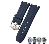 CHCWR Soft FKM Fluoro Rubber Watch Banda de 28 mm para la correa AP Audemars Piguet Royal Oak Offshore Diving Wating Watch Sports Band (color: blanco, tamaño: 28x24 mm)