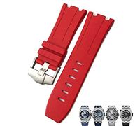 CHCWR Soft FKM Fluoro Rubber Watch Banda de 28 mm para la correa AP Audemars Piguet Royal Oak Offshore Diving Wating Watch Sports Band (color: blanco, tamaño: 28x24 mm)