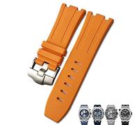 CHCWR Soft FKM Fluoro Rubber Watch Banda de 28 mm para la correa AP Audemars Piguet Royal Oak Offshore Diving Wating Watch Sports Band (color: blanco, tamaño: 28x24 mm)