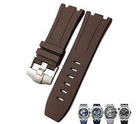 CHCWR Soft FKM Fluoro Rubber Watch Banda de 28 mm para la correa AP Audemars Piguet Royal Oak Offshore Diving Wating Watch Sports Band (color: blanco, tamaño: 28x24 mm)