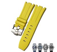 CHCWR Soft FKM Fluoro Rubber Watch Banda de 28 mm para la correa AP Audemars Piguet Royal Oak Offshore Diving Wating Watch Sports Band (color: blanco, tamaño: 28x24 mm)