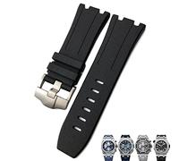 CHCWR Soft FKM Fluoro Rubber Watch Banda de 28 mm para la correa AP Audemars Piguet Royal Oak Offshore Diving Wating Watch Sports Band (color: blanco, tamaño: 28x24 mm)