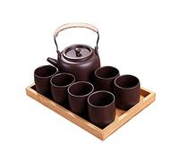 CHCWR Tea Kettle Pot Sala de té Interior Té de Arena púrpura Juego de Tazas de té Set de Ocho Piezas Juego de té de té para infusor para infusores