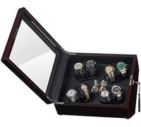 CHCWR Veninador automático de Reloj automático de Pintura de Piano de Reloj mecánico, Potencia Dual, 5 Modo de roce, Caja de Relojes de bobinado automático, Parada de Tapa automática (8+5 Negro)
