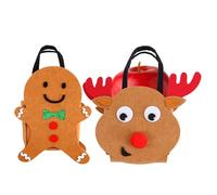 Chdnhe Bolsas De Golosinas Para Navidad | 2 Unidades De Bolsitas Festivas Reutilizables - Bolsas De Caramelos Para Navidad Con Asas,Para Familia Amigos Vecinos Colegas Niños