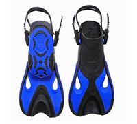 CHDWEY Aletas Adjustable Swimming Fins Short Flipper Diving Flippers Silicone Portable Comfortable Swimming Fins(Blue,S/M)
