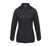 CHDWEY Chaqueta de plumón para Mujer Abrigo Largo y cálido Ultraligero de Longitud Media para Mujer con Capucha, Chaqueta Acolchada de Invierno para Mujer, Prendas de Vestir Deportivas(Schwarz,XL)