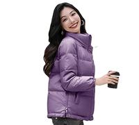 CHDWEY Chaqueta de plumón para Mujer Chaqueta Acolchada de algodón Boca Abajo, Abrigo Corto para Mujer, Prendas de Vestir con Cuello levantado(XXXL)