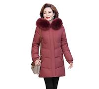 CHDWEY Chaqueta de plumón para Mujer Chaqueta Acolchada de Invierno, Chaqueta Fina Acolchada de algodón para Mujer, Abrigo Acolchado de algodón Grueso de Longitud Media para Mujer Mayor(XXXL)