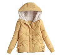 CHDWEY Chaqueta de plumón para Mujer Chaqueta Acolchada Suelta Abrigo Corto de Estudiante de Invierno(M)