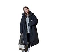 CHDWEY Chaqueta de plumón para Mujer Chaqueta de algodón de Estilo Suelto de Longitud Media para Mujer Chaqueta de algodón de plumón Grueso para Mujer(Schwarz,XL)