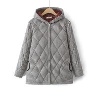 CHDWEY Chaqueta de plumón para Mujer Ropa de Mujer Chaqueta Acolchada de Invierno de Talla Grande de Mediana Edad Abrigo Acolchado de algodón cálido con Capucha Gruesa de Manga Larga(White,XXXL)