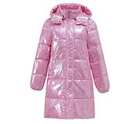 CHDWEY Chaqueta de plumón para Mujer Ropa holográfica de Invierno para Mujer, Chaqueta Acolchada de algodón Brillante con Capucha Larga, Abrigo cálido Informal(XL)