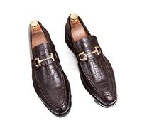 CHDWEY Zapatos Formales para Hombres Design Leather Oxford Mens Flats Shoes Casual Style Men Oxfords Brand Dress Shoes For Men Drop Shipping(Auburn,39 EU)