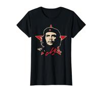 Che Guevara Camiseta Estrella Roja Revolución Cuba Rebelde Camiseta gráfica económica, Mujer, Negro, XS