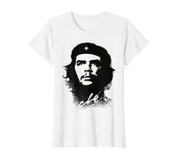 Che Guevara Camiseta Retrato Revolución Cuba Verde Camiseta gráfica económica, Mujer, Blanco, M
