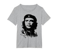 Che Guevara Rebel Cuban Camiseta Guerrilla Revolution Camiseta, Mujer Tallas Grandes, Gris Jaspeado, 6XL Grande