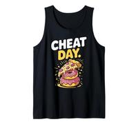 Cheat Day Fitness Indulgencia Gimnasio Pausa Dieta Chill Day Camiseta sin Mangas
