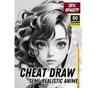 Cheat Draw: Semi-Realistic Anime: A 20% Opacity Tracing Sketchbook for Mastering Anime Proportions & Face Structure - 80 Premium Sheets
