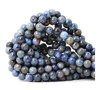 CHEAVIAN 45 cuentas redondas sueltas de dumortierita natural de 8 mm para hacer joyas, 1 hebra de 15 pulgadas