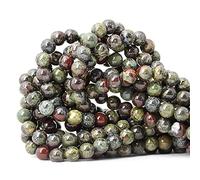 CHEAVIAN 45 cuentas redondas sueltas de jaspe de sangre de dragón natural de 8 mm para hacer joyas, 1 hebra de 15 pulgadas