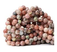 CHEAVIAN 45 cuentas redondas sueltas de piedra natural de ciruelo de 8 mm para manualidades, pulseras, collares, aretes, joyería, 1 cuerda de 15 pulgadas