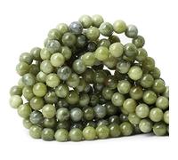 CHEAVIAN 45 cuentas sueltas redondas de jade verde de Taiwán natural de 8 mm para hacer joyas, pulseras, collares, materiales, 1 hebra de 15 pulgadas