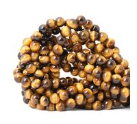 CHEAVIAN 45PCS 8mm Natural Yellow Tiger Eye Stone Gemstone Round Loose