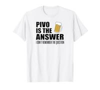 Checa Cerveza Pivo Es La Respuesta Divertido República Checa Beber Camiseta