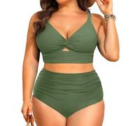 CheChury Bañadores Mujer Tallas Grandes Dos Piezas Cuello en V Cintura Alta Bikini Mujer Talla Grande Push Up Estampado Talle Alto Bañador Vintage Reductor Vientre Plano Alta Natacion Playa