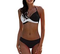 CheChury Bikinis Mujer 2021 Push Up Halter Bikini Traje de baño Acolchado Bra Tops y Braguitas Bikini Sets Talla Grande Bañador Vacaciones