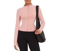 CheChury Chaqueta Corrientes De Las Mujeres Fitness Cremallera Completa De Manga Larga Chaqueta De Yoga Camiseta De La Yoga Mujer Transpirable Chaqueta Correr con Agujero para el Pulgar Deportiva Top
