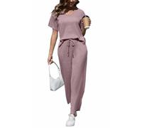 CheChury Conjunto Chándal Dos Piezas Mujer Casual Conjunto de Camiseta de Manga Corta y Pantalones Conjunto de 2 Piezas de Verano Mujer Conjunto Deportivo Cómodo Conjuntos Lounge Ropa Verano Pijama