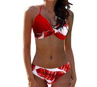 CheChury Conjuntos de Bikini 2 Piezas Sexy Mujer Push Up Escotado por Detrás Bikini Moda De Bloque de Color de Empalme Estampado Dividido BañAdores