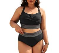 CheChury Conjuntos de Bikinis Mujer Reductor Barriga Cintura Alta Bikini Talla Grande Traje de Baño 2 Piezas Push Up con Relleno Bikini Deportivo Mujer Cuello en V Vientre Plano Bañadores Reductores