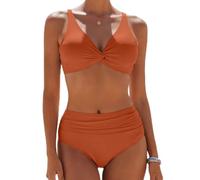 CheChury Conjuntos de Bikinis para Mujer Traje de Baño 2 Piezas Mujer Bikinis Push up Cuello en V Talle Alto Bañadore Conjunto Sólido Sexy Cintura Alta De Dos Piezas Adecuado Viajes Playa La Natacion