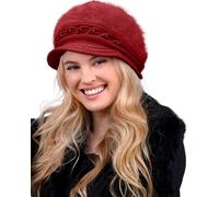 CheChury Gorras de Mujer Invierno Sombrero Mujer Francesa Boinas de Punto Cálido Forro Polar Gorros de Punto Mujeres Vintage Gorras Visera Plana Baratas Boina Lana Newsboy Hat Moda Boina con Visera