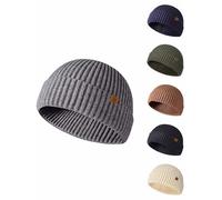CheChury Gorro de Punto Hombres y Mujeres Gorro Docker de Punto Invierno Termicos Gorro Beanie Punto Cálido Gorra Polar Gorros Cálidos Invierno Unisex Grueso Sombreros Suave y Ligereza Esquiar Correr